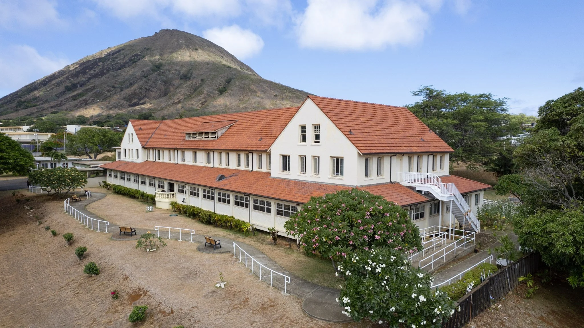 Outside drone aerial view of the Lunalio Home