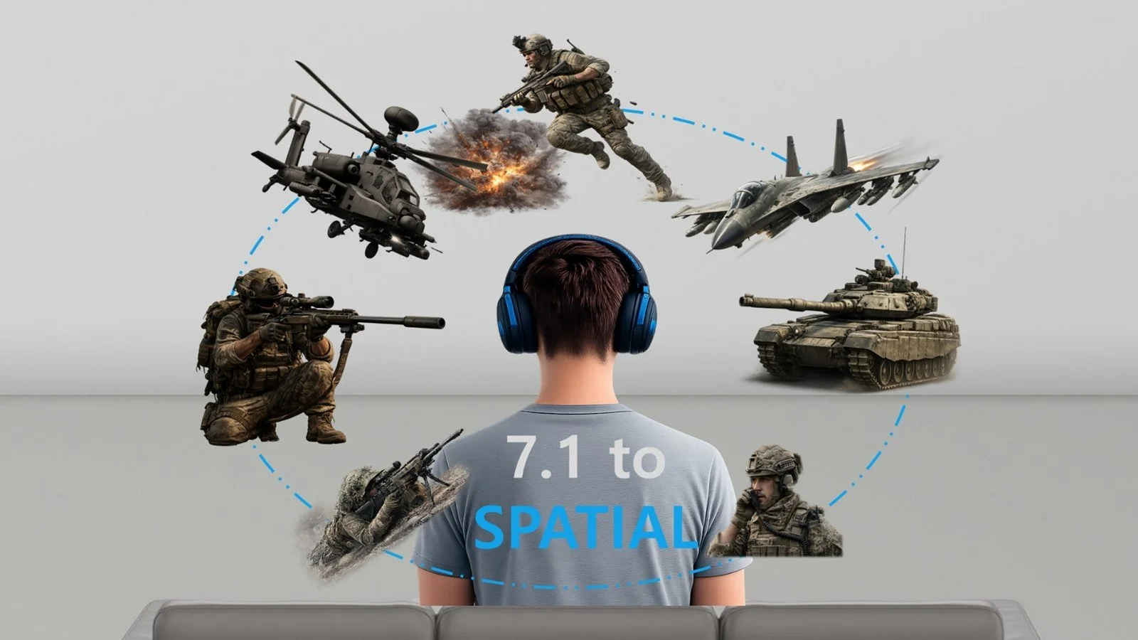Neural spatial audio - full surround field in headphones