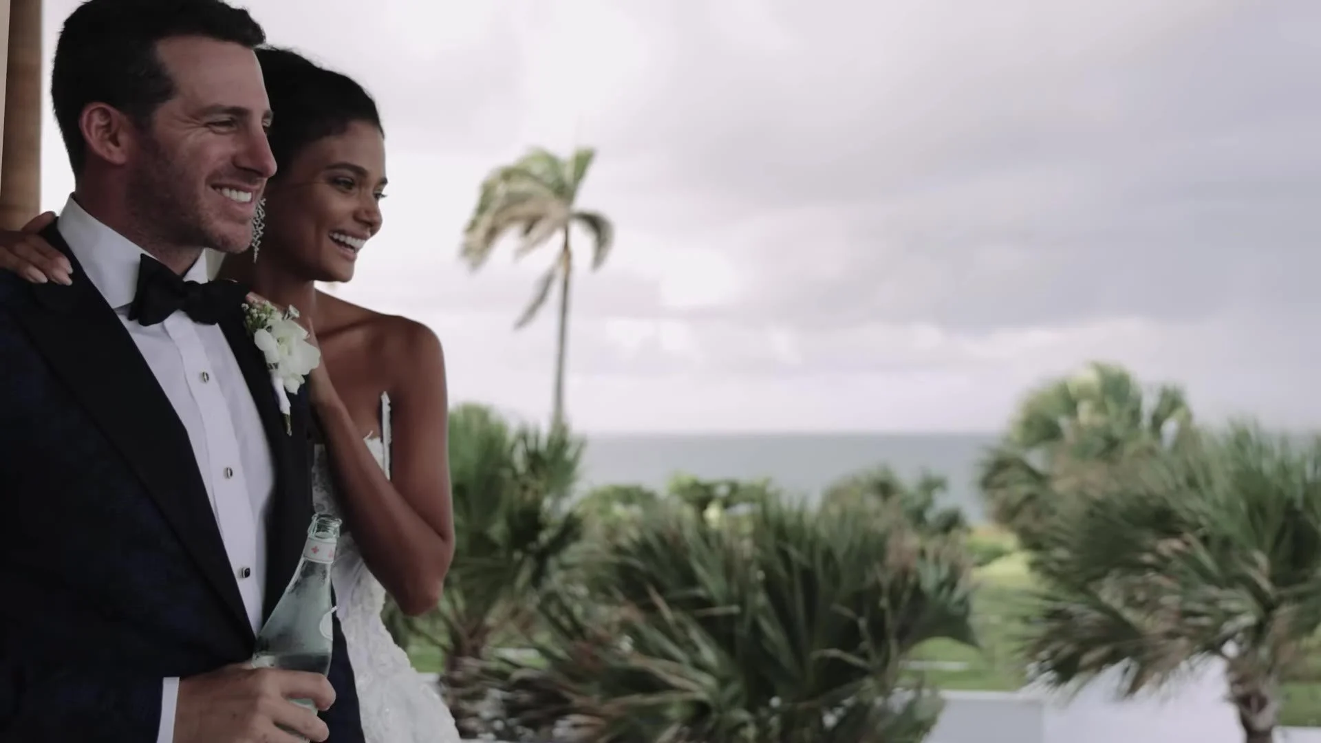 Daniela and Adam smiling together outdoors at Amanera Dominican Republic