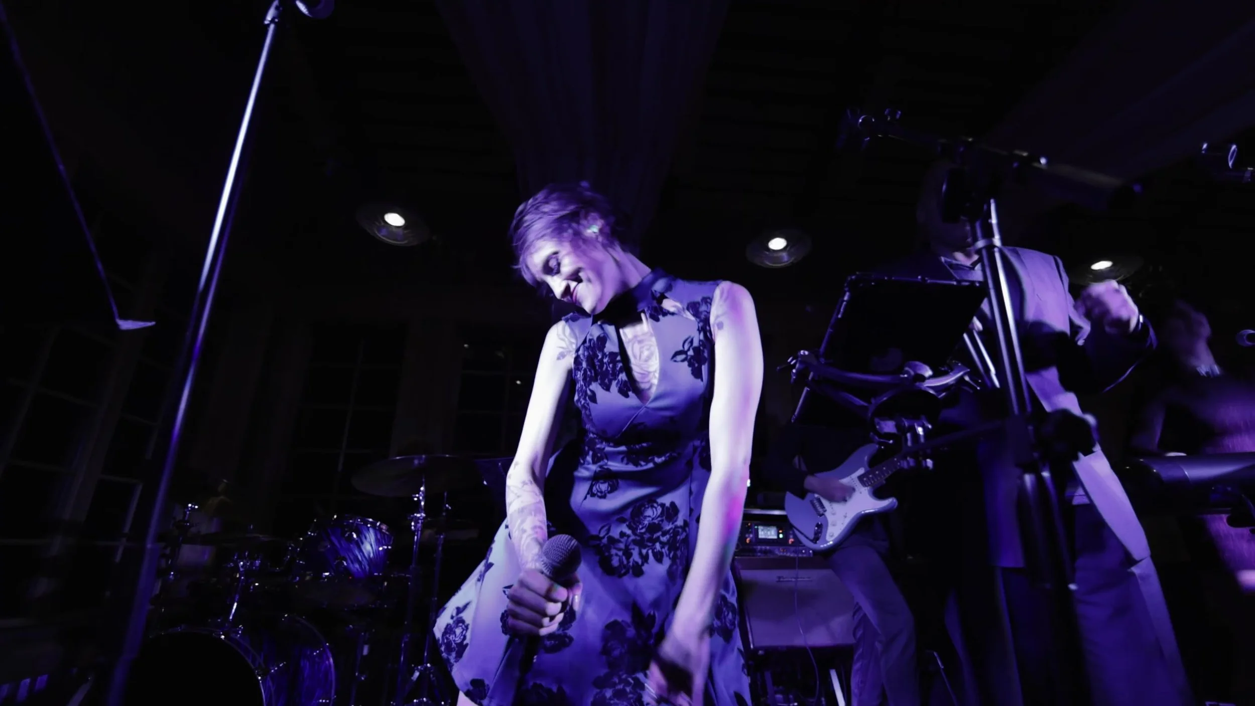 Live singer on stage at a Breckenridge Colorado wedding reception