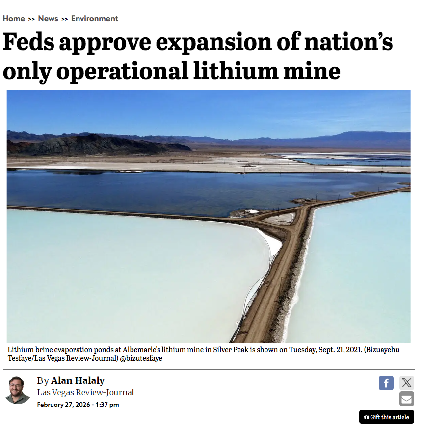 America's only lithium mine approved for expansion
