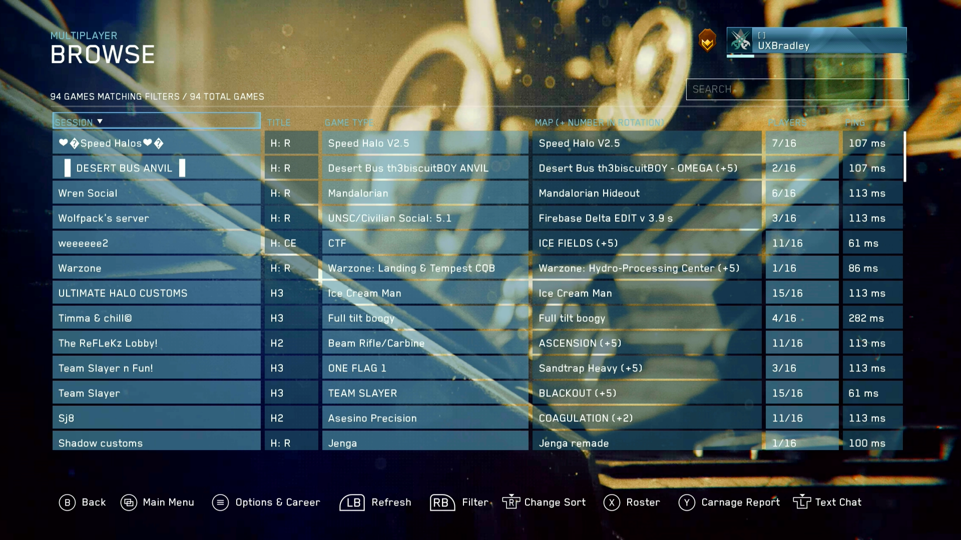 Revised Custom Game Browser sorting focus state