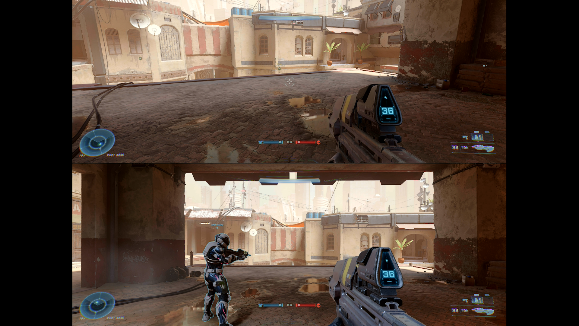 Halo Infinite multiplayer two player split screen HUD