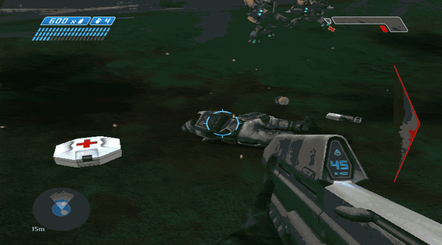 Halo CE health pack restoring health