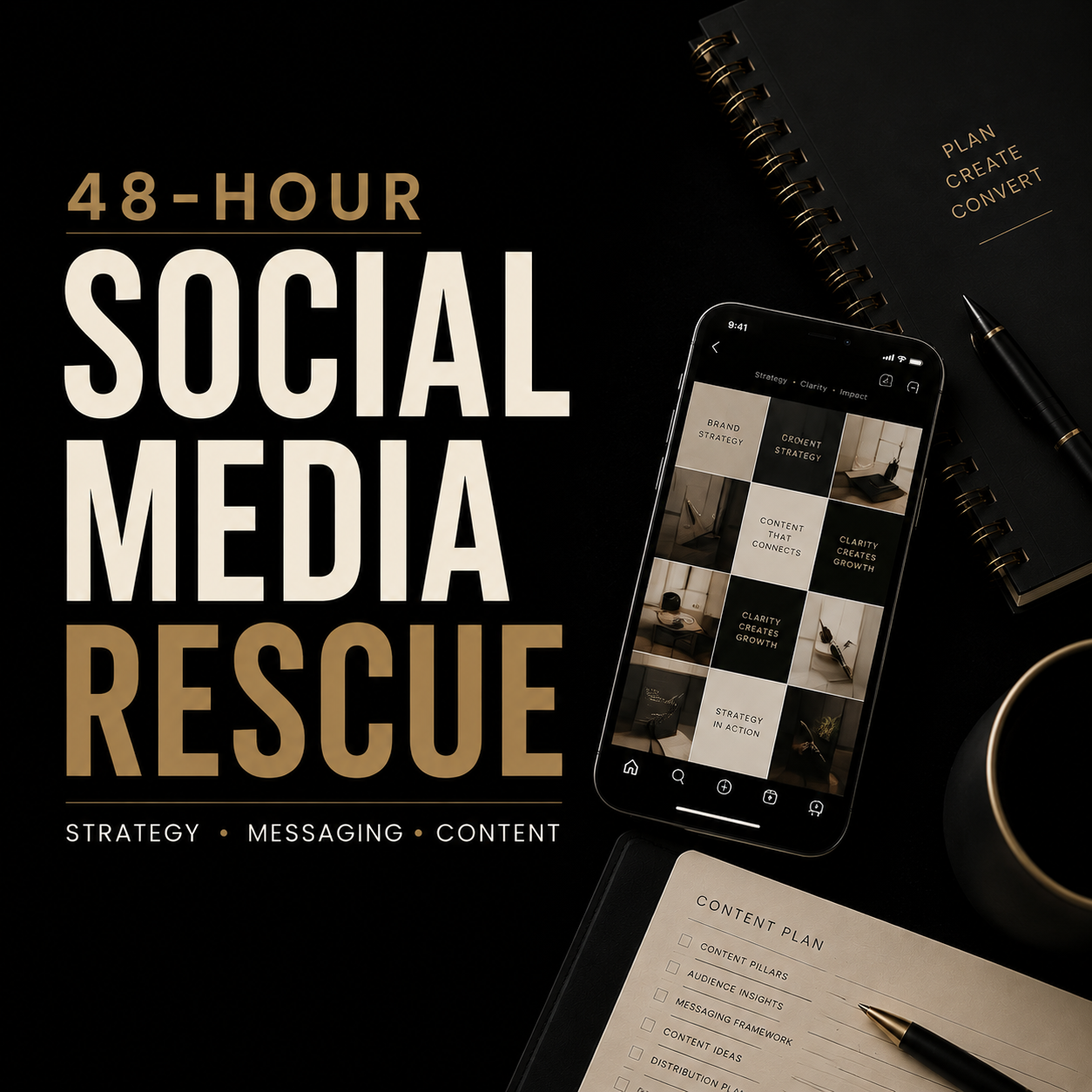 48-Hour Social Media Rescue — strategy, messaging and content