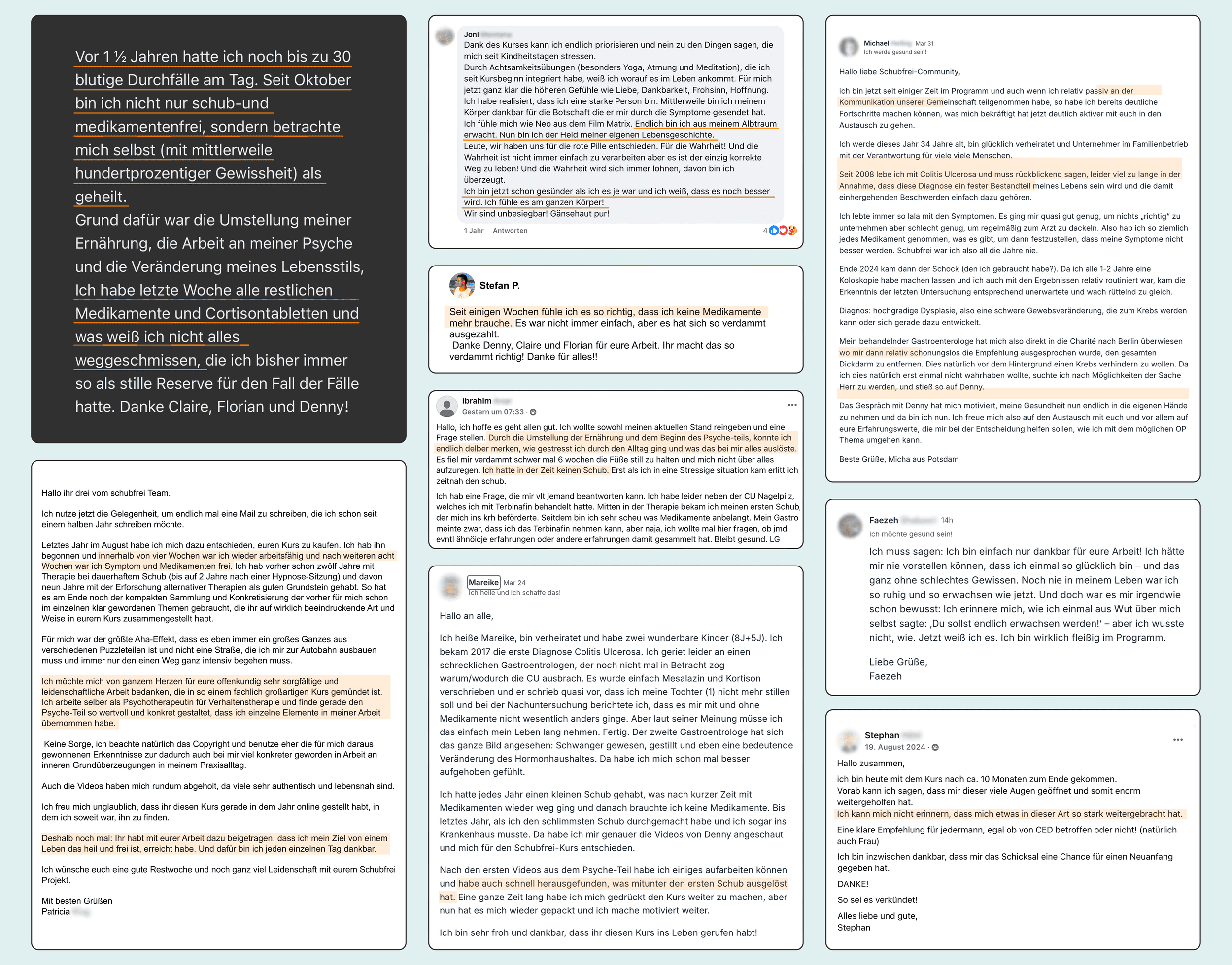 Colitis Ulcerosa Testimonials