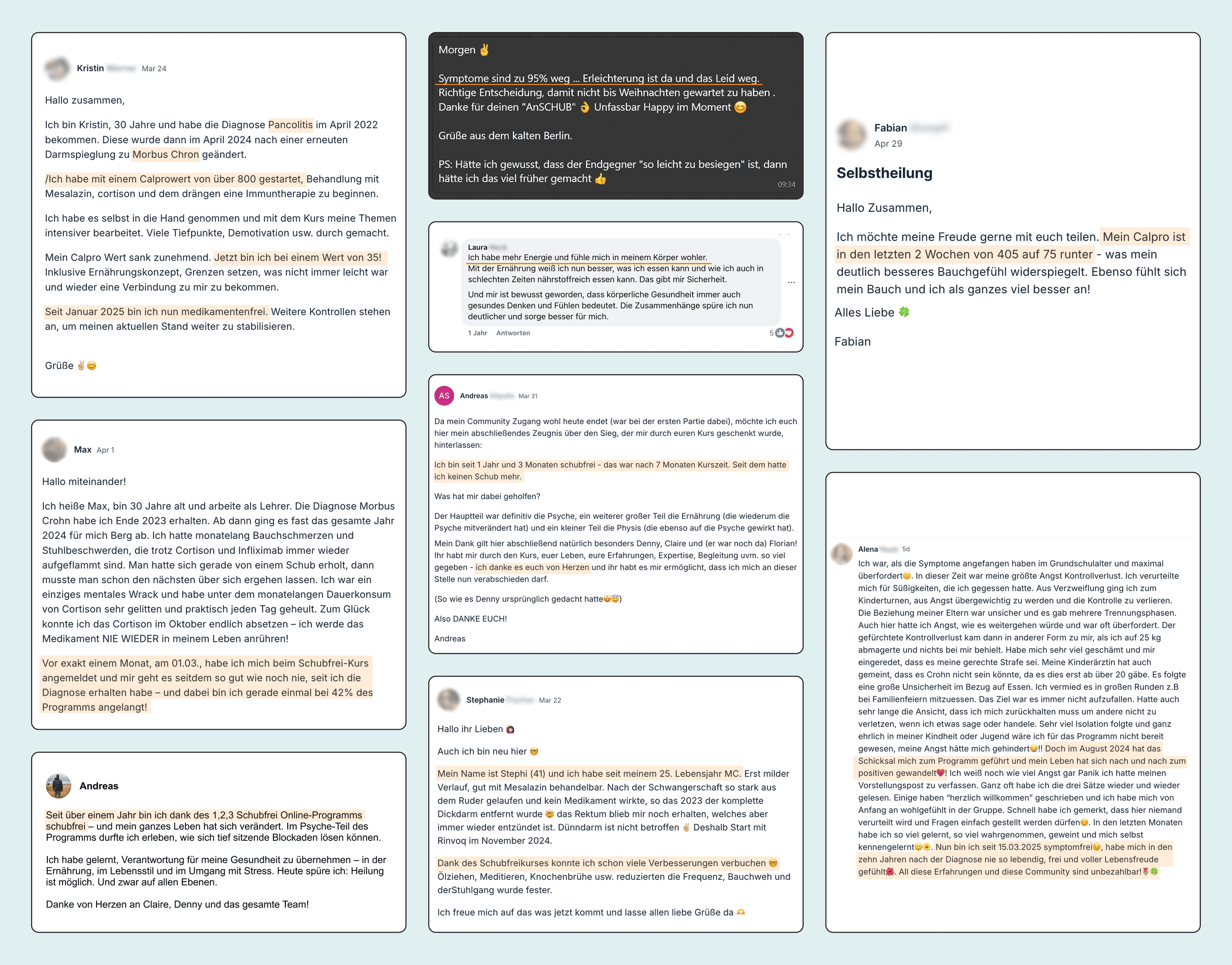 Morbus Crohn Testimonials