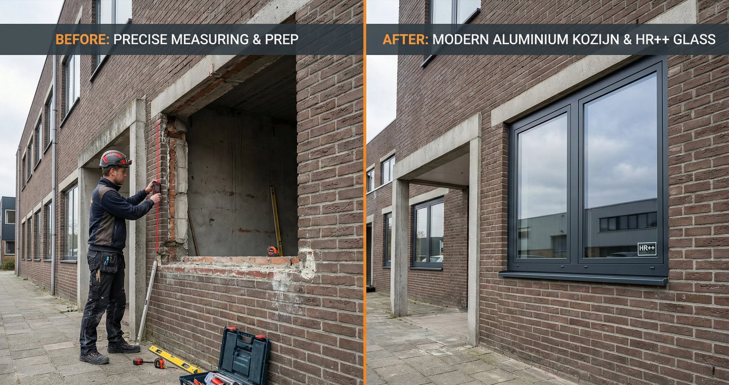 Aluminium kozijnen en puien aan modern bedrijfspand - Beheer & Service specialist