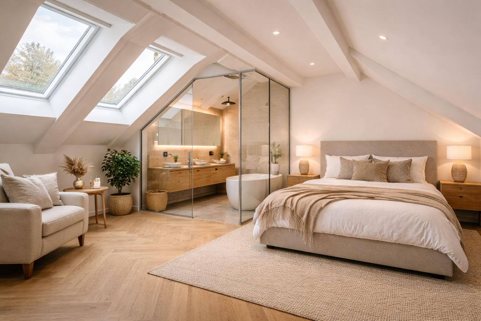 Zolder transformatie tot master suite in Haarlem door Beheer en Service Nederland
