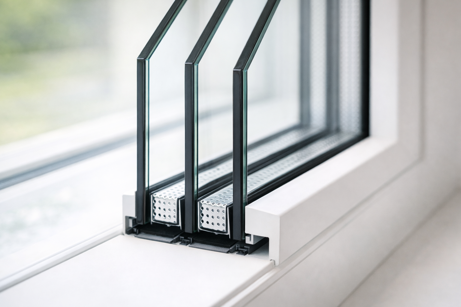 Triple glas doorsnede - maximale isolatie