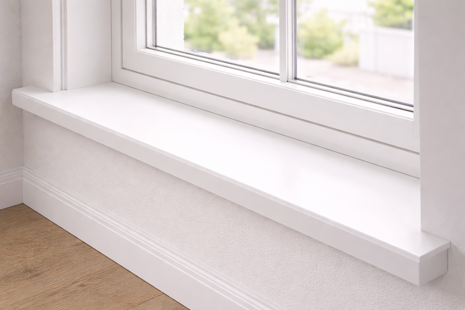 Witte vensterbank bij raam - MDF of composiet