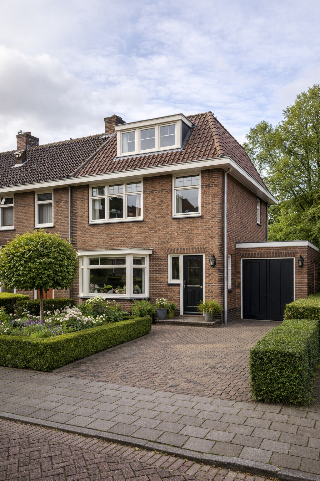 Dakopbouw op jaren 30 woning in Amstelveen met mansardekap en dakkapel passend bij originele stijl