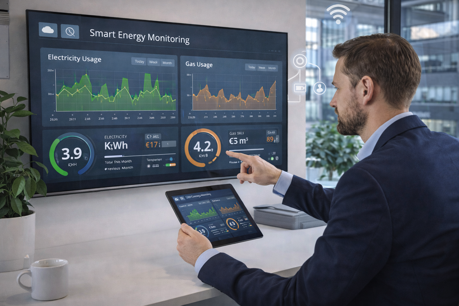 Energiemonitoring dashboard real-time verbruik