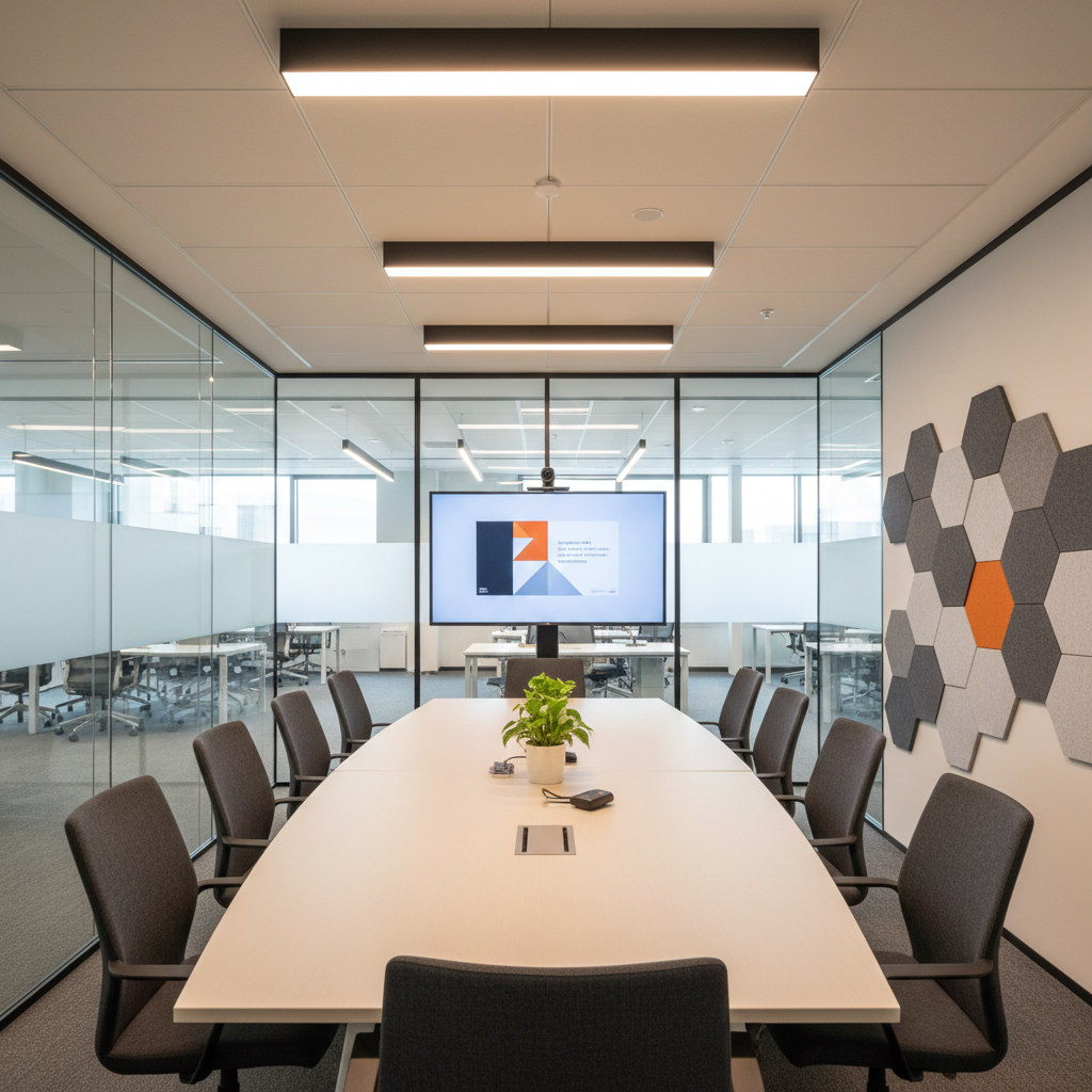 Overzicht van verschillende vergaderruimte types: spreekkamer, kleine vergaderzaal, boardroom en huddle room