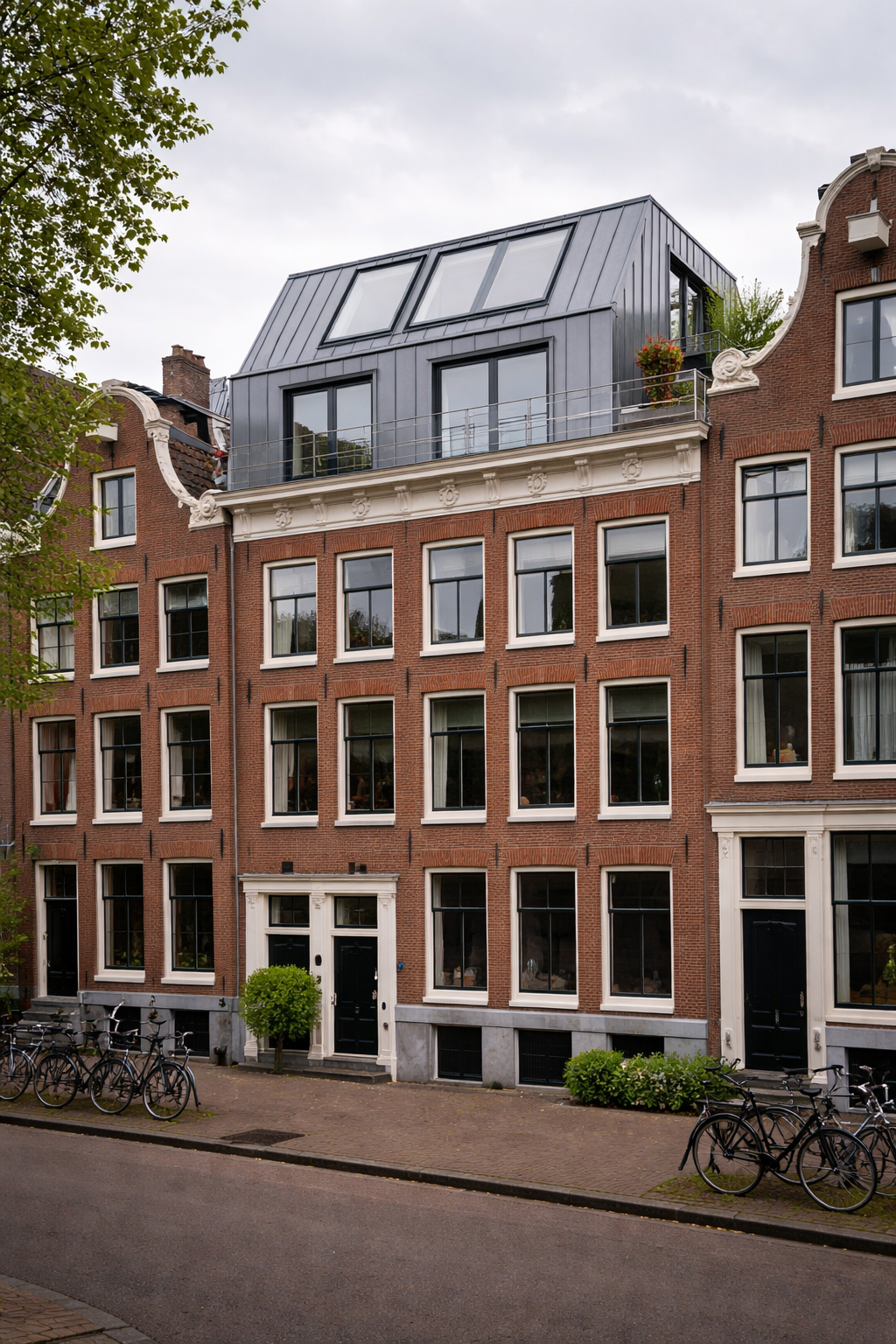 Dakopbouw Amsterdam West op herenhuis, moderne afwerking