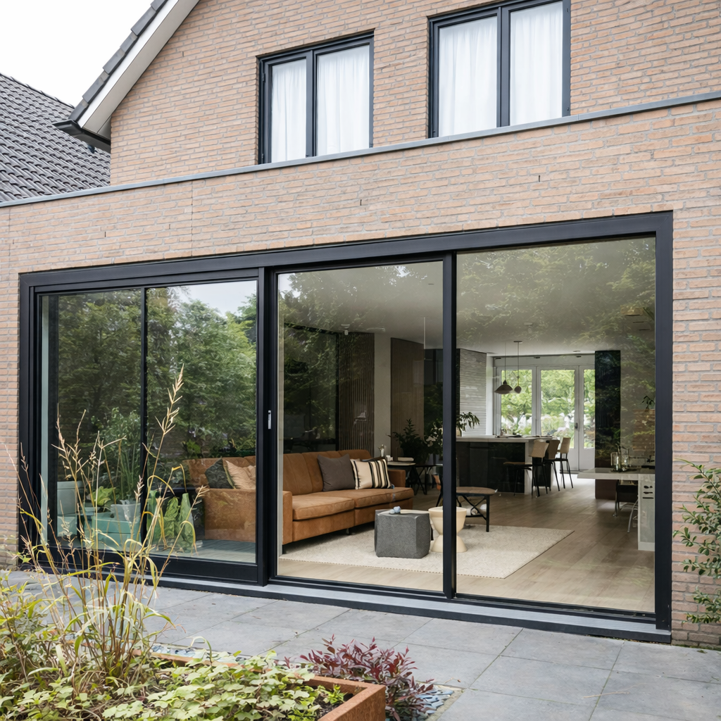 Standaard uitbouw met schuifpui