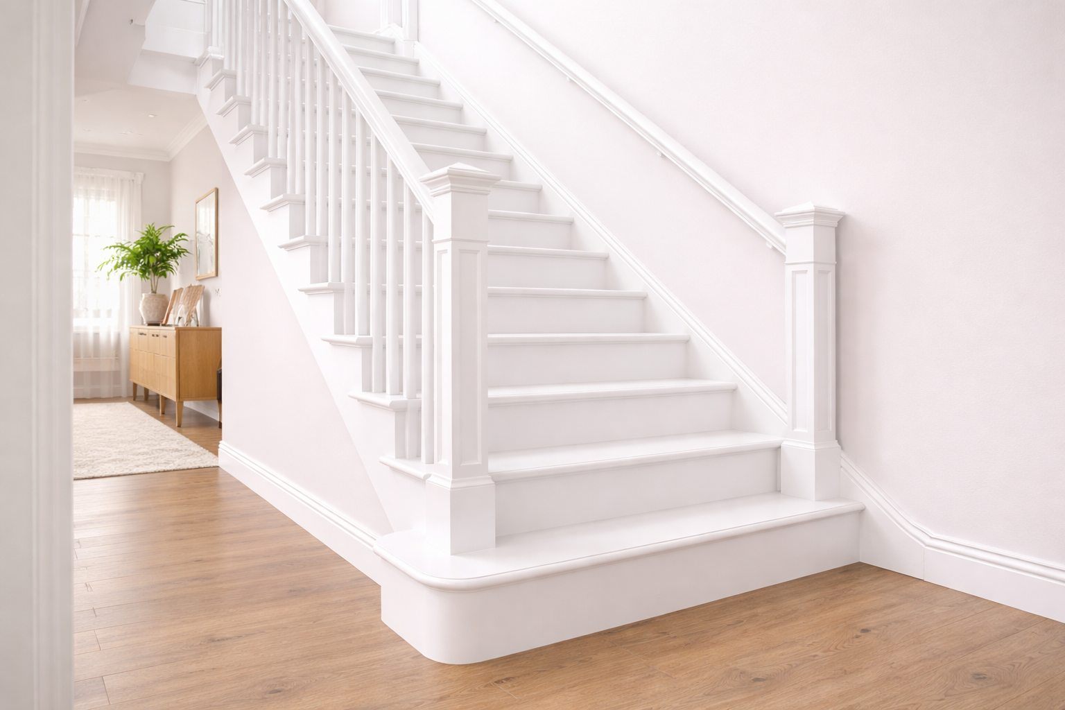 Wit geschilderde trap - klassieke uitstraling