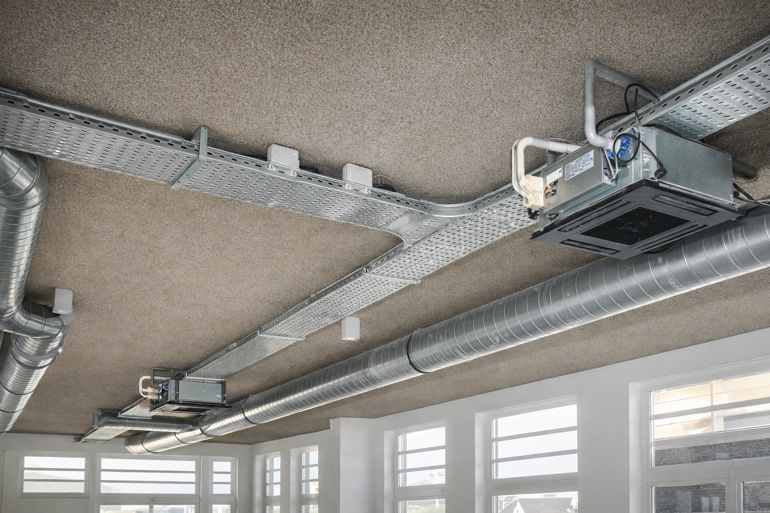 Ventilatie systeem in modern kantoor