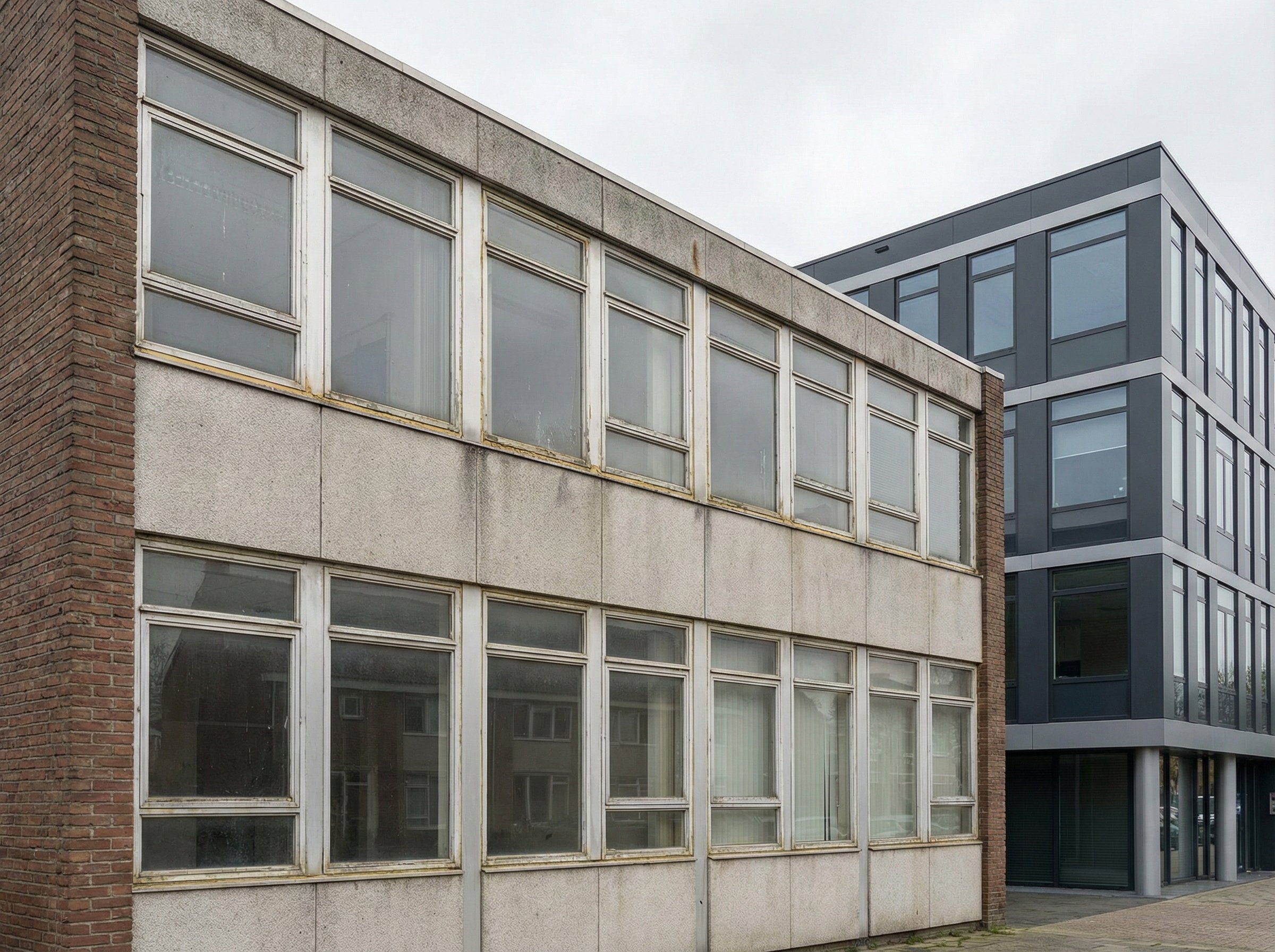 Verouderde verweerde kozijnen