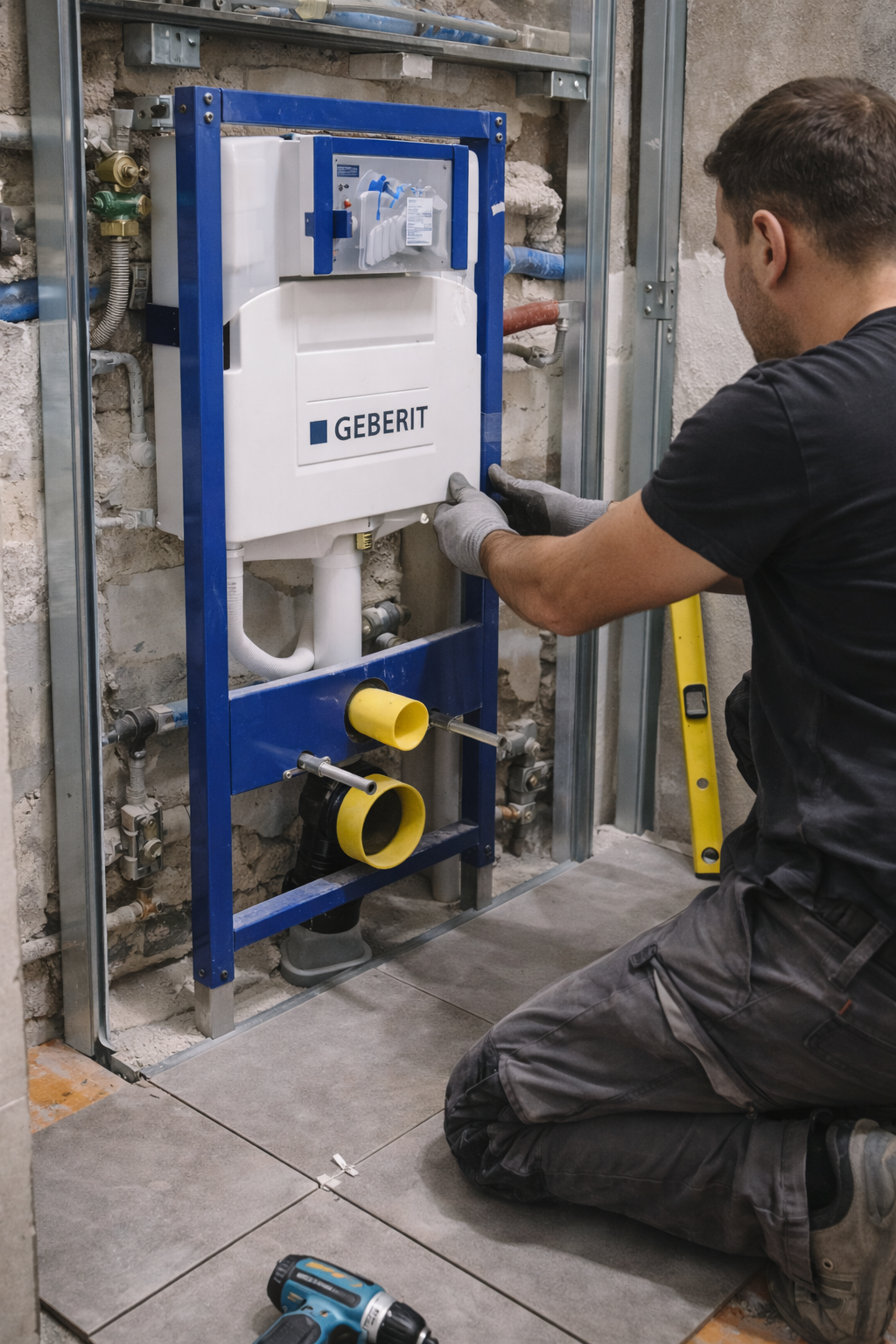 Professionele sanitair montage met Geberit systemen