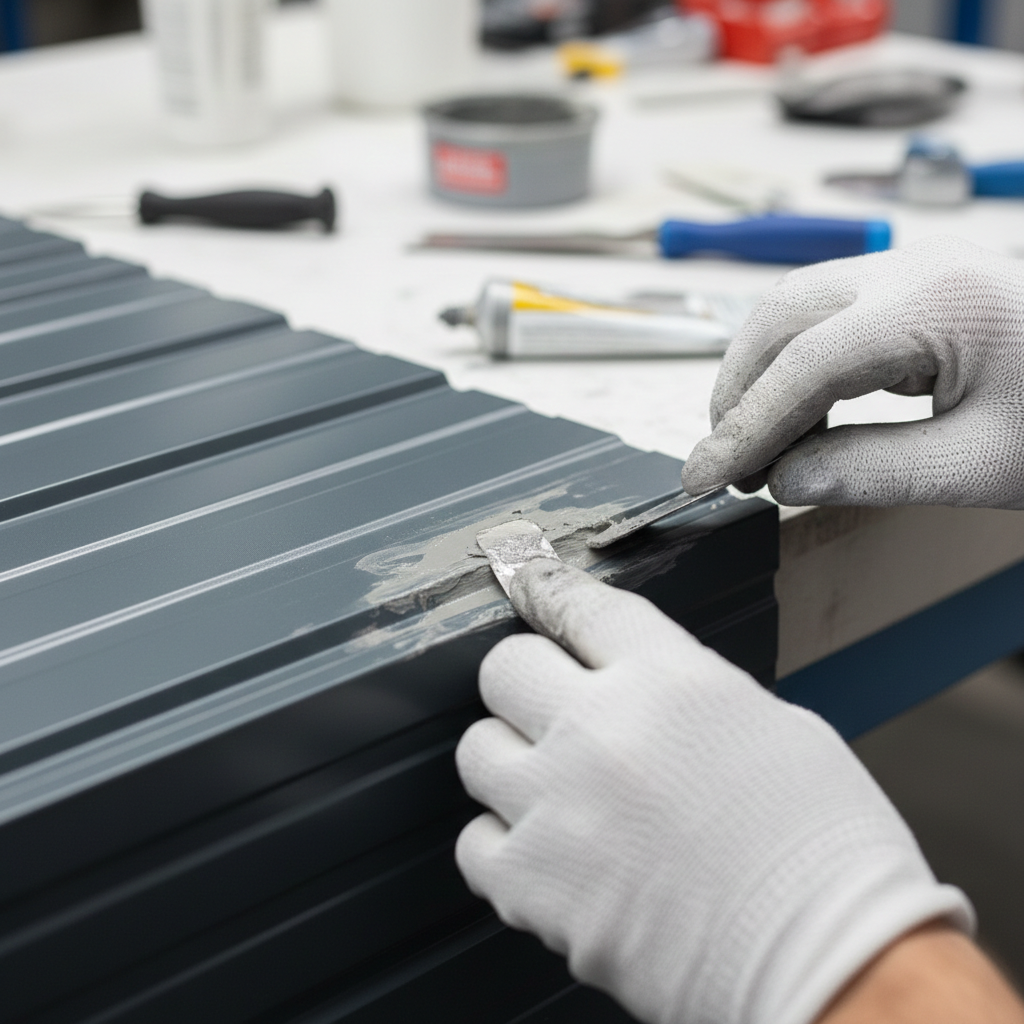 Deukreparatie aan sandwichpaneel - vakkundige herstelwerkzaamheden