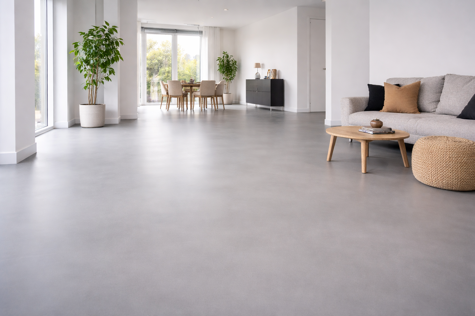 Gietvloer grijs modern