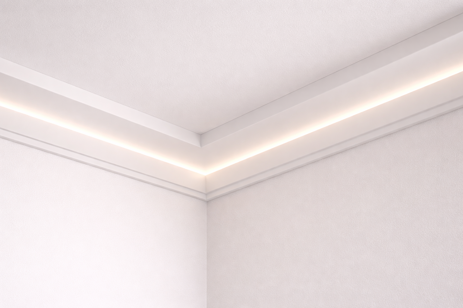 Strakke plafondlijst - moderne overgang wand-plafond