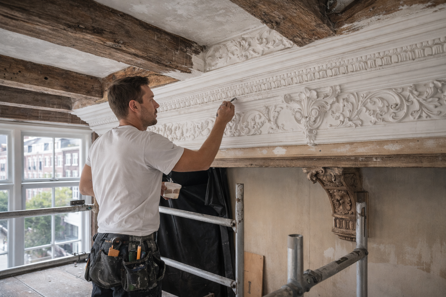 Monument restauratie Amsterdam grachtenpand met originele details