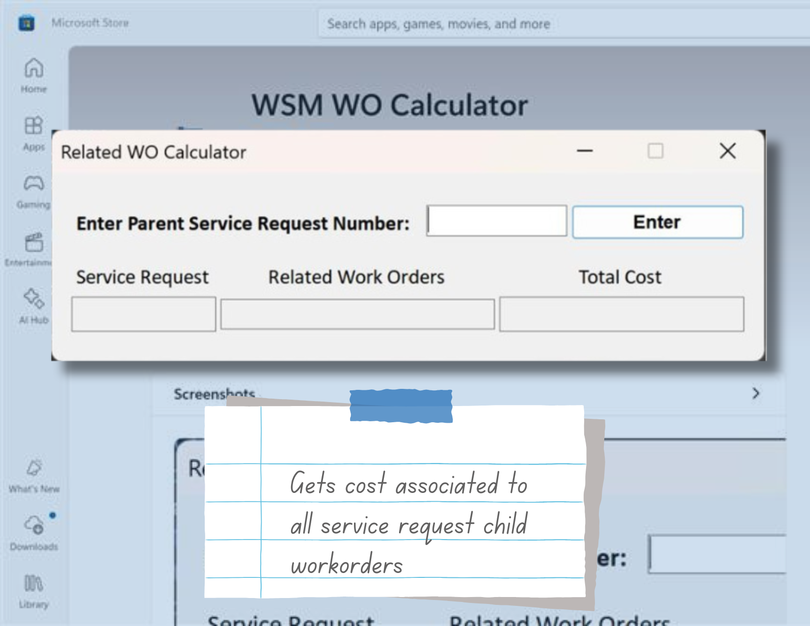 WSM Service Request Calculator promo image