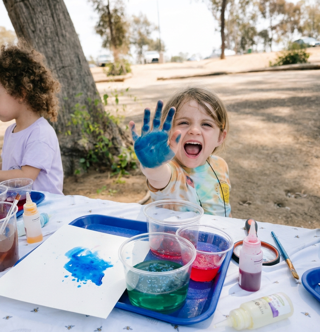 Children at a seasonal camp or play day