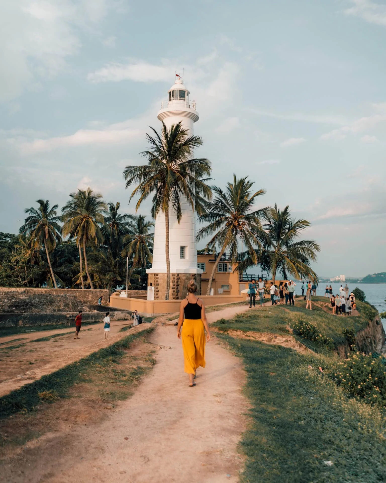 Galle Fort street at sunset, Sri Lanka
