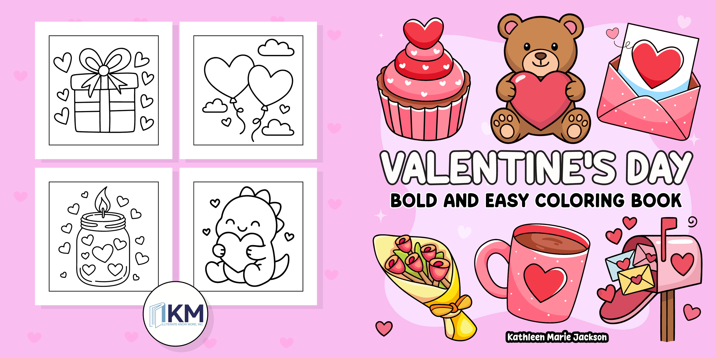 Valentine's Day Bold and Easy Coloring Book