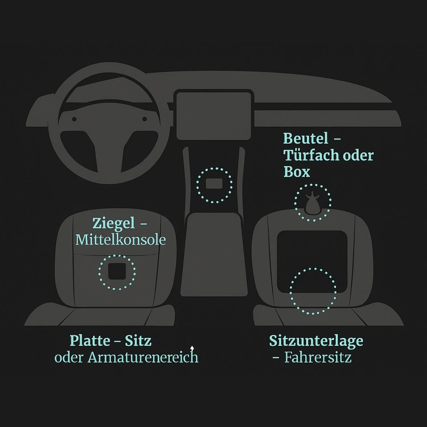 Platzierung im Auto