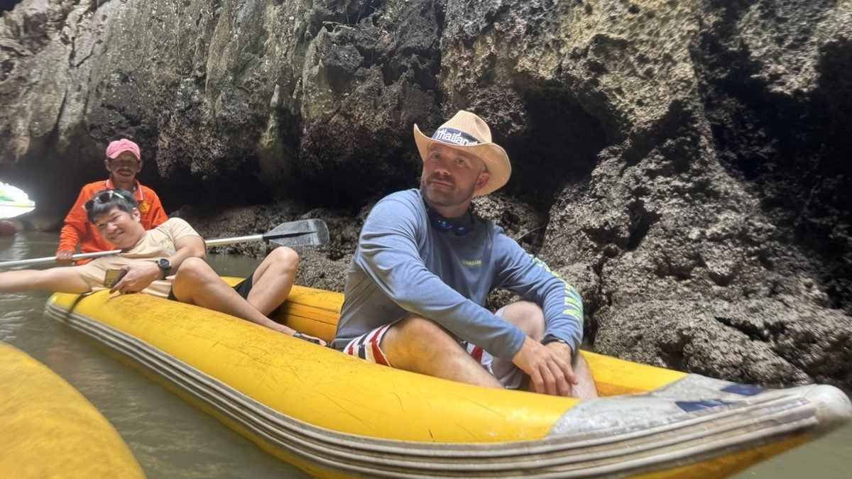 Canoeing the hidden sea caves