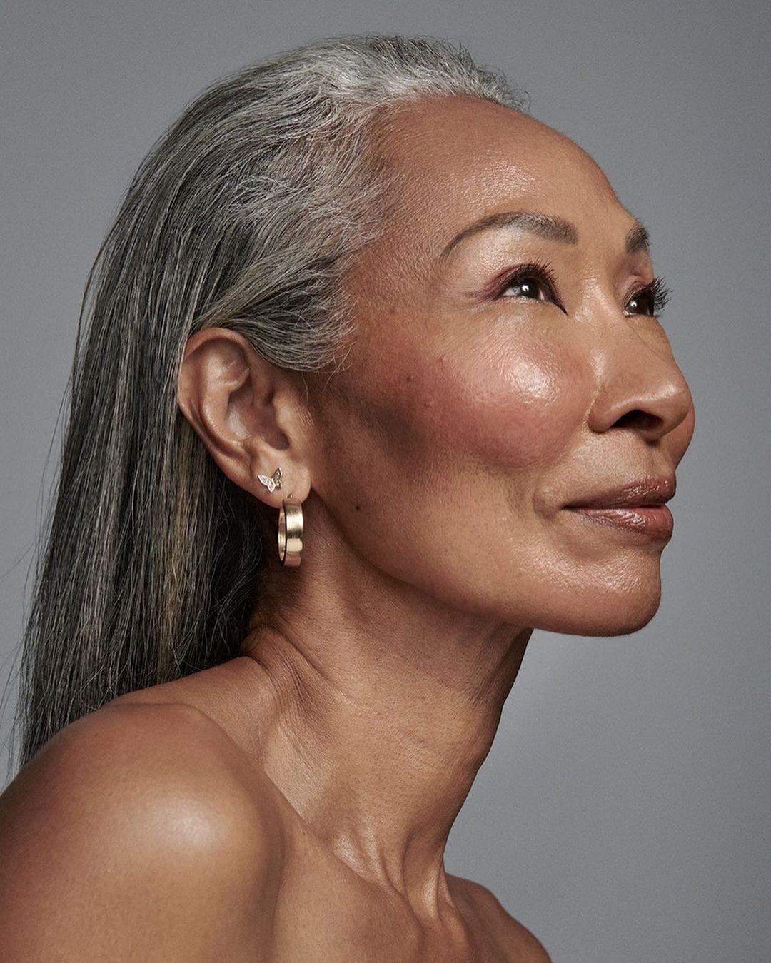 Woman looking upward