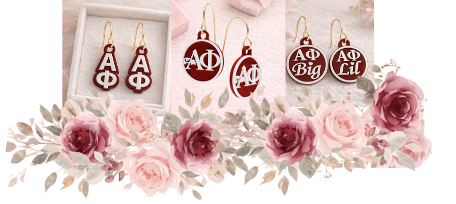 Alpha Phi fundraiser earrings banner