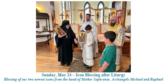Blessing of icons written by Mother Sophronia at St. Olympia Orthodox Church