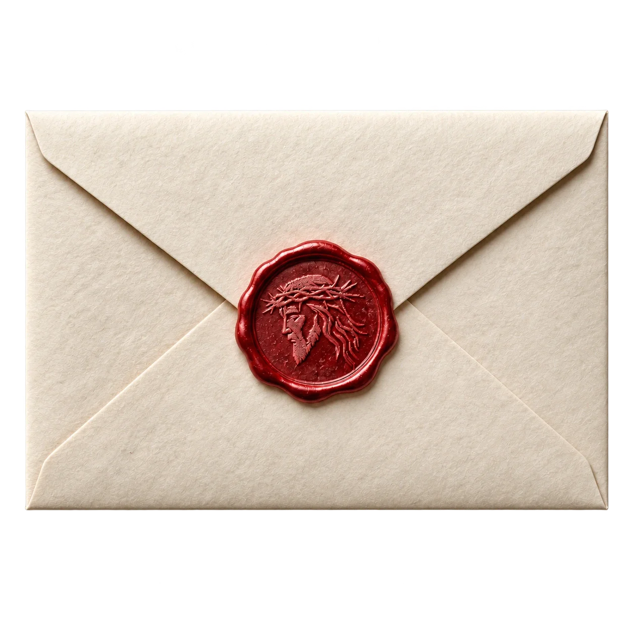 Awaken to Jesus newsletter envelope with a crimson wax seal