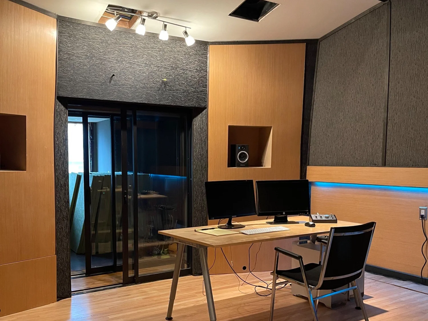 Professional recording or post-production facility photograph.