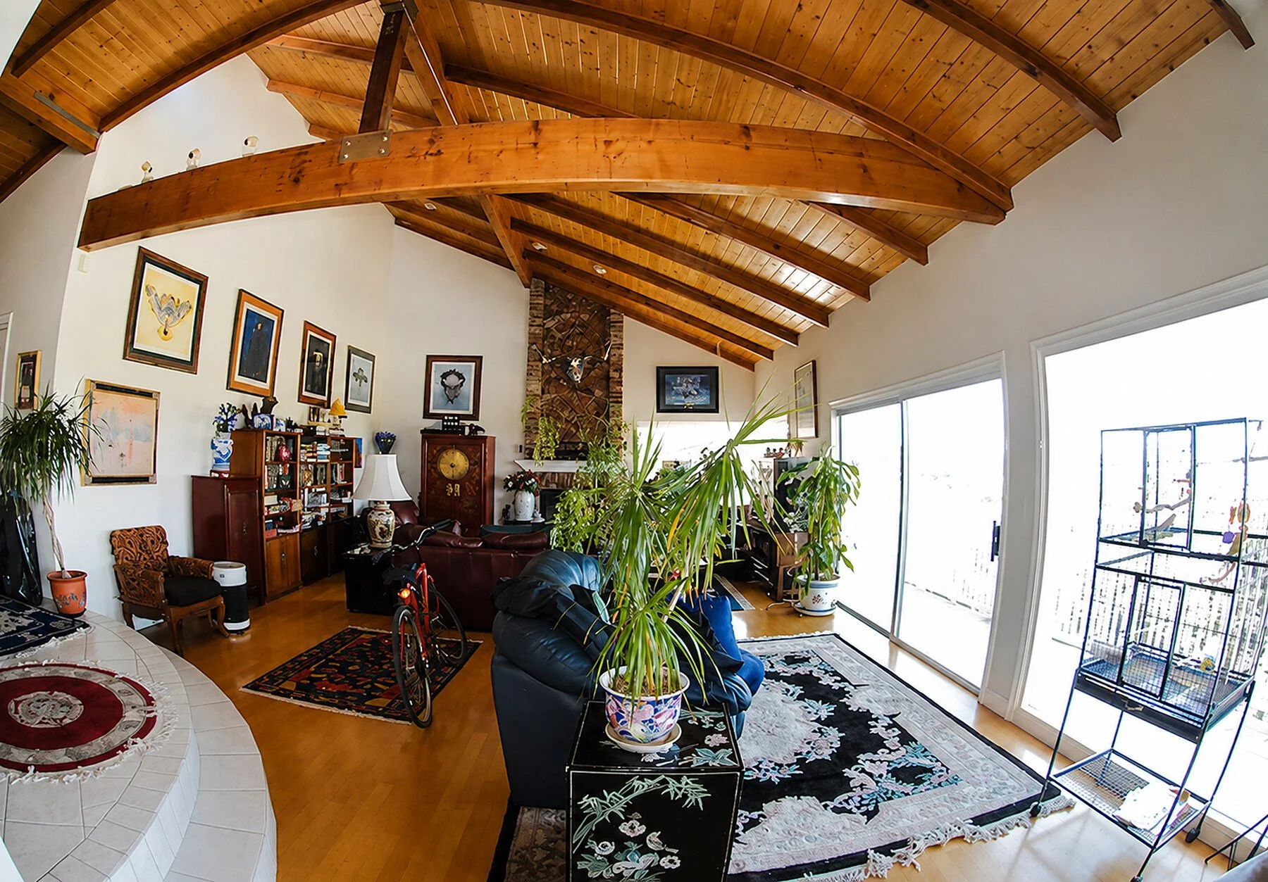 Studio City hills residence with expansive windows and private recording studio.