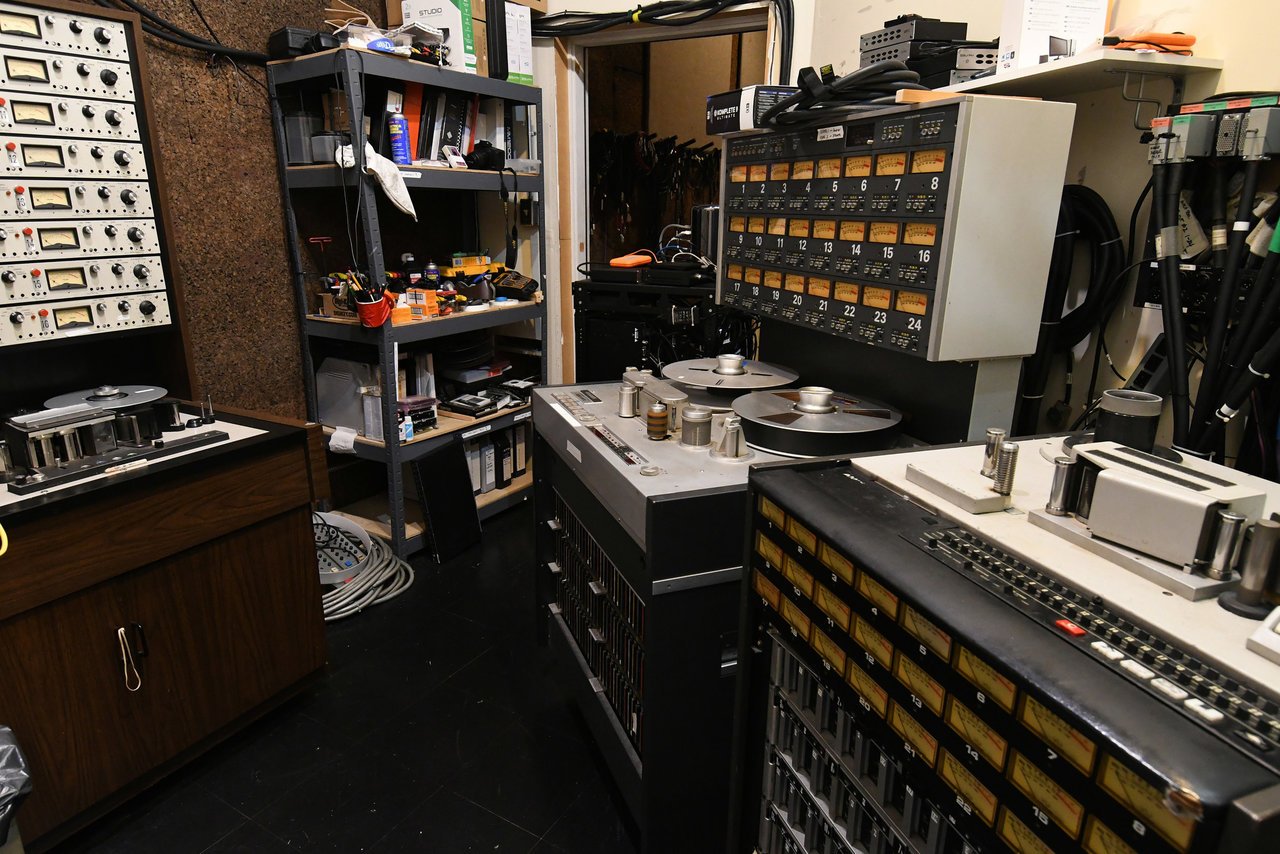 Professional recording or post-production facility photograph.