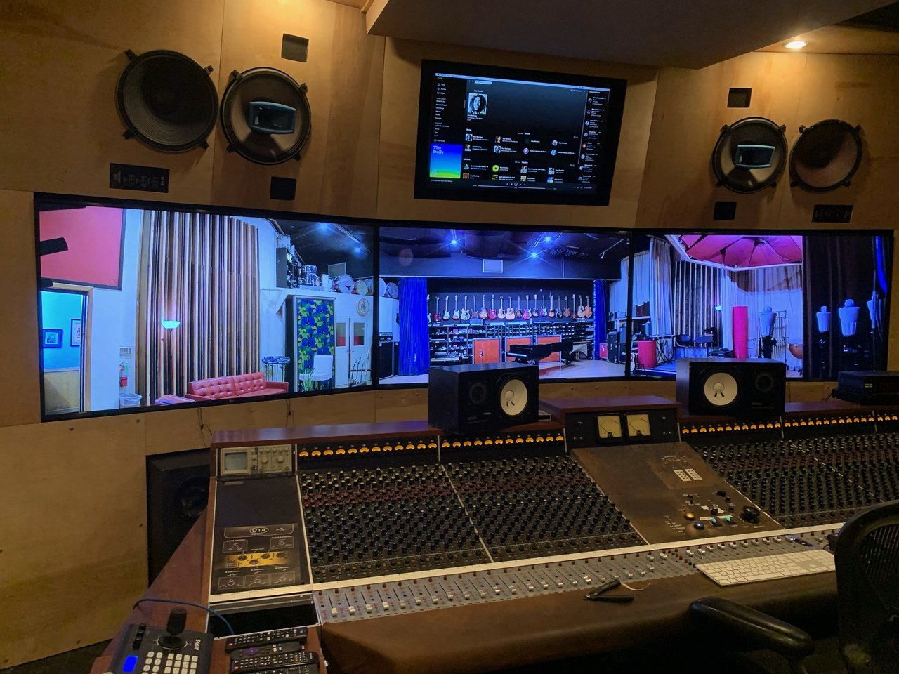 Professional recording or post-production facility photograph.