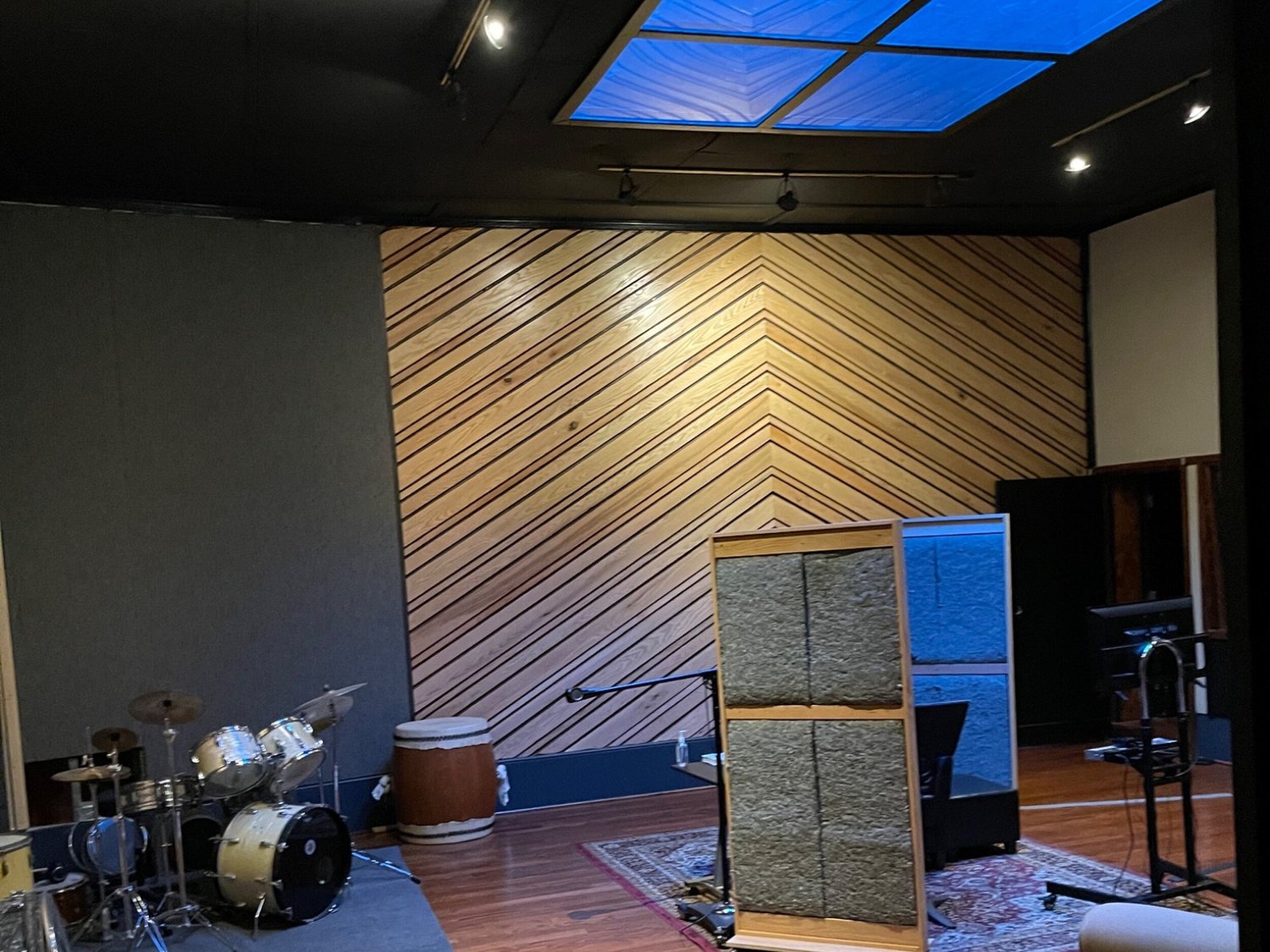 Professional recording or post-production facility photograph.