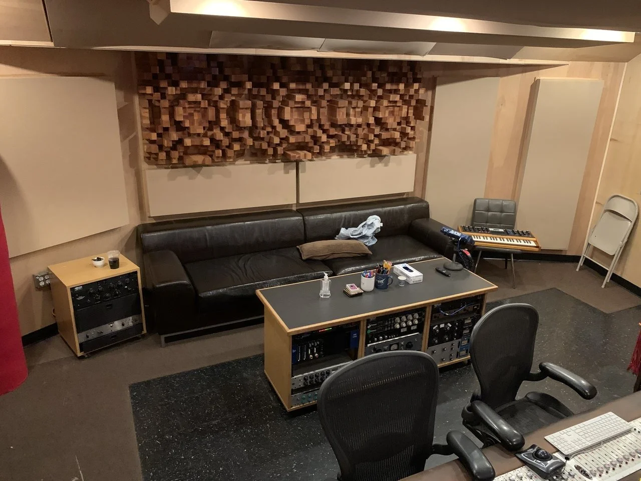 Professional recording or post-production facility photograph.