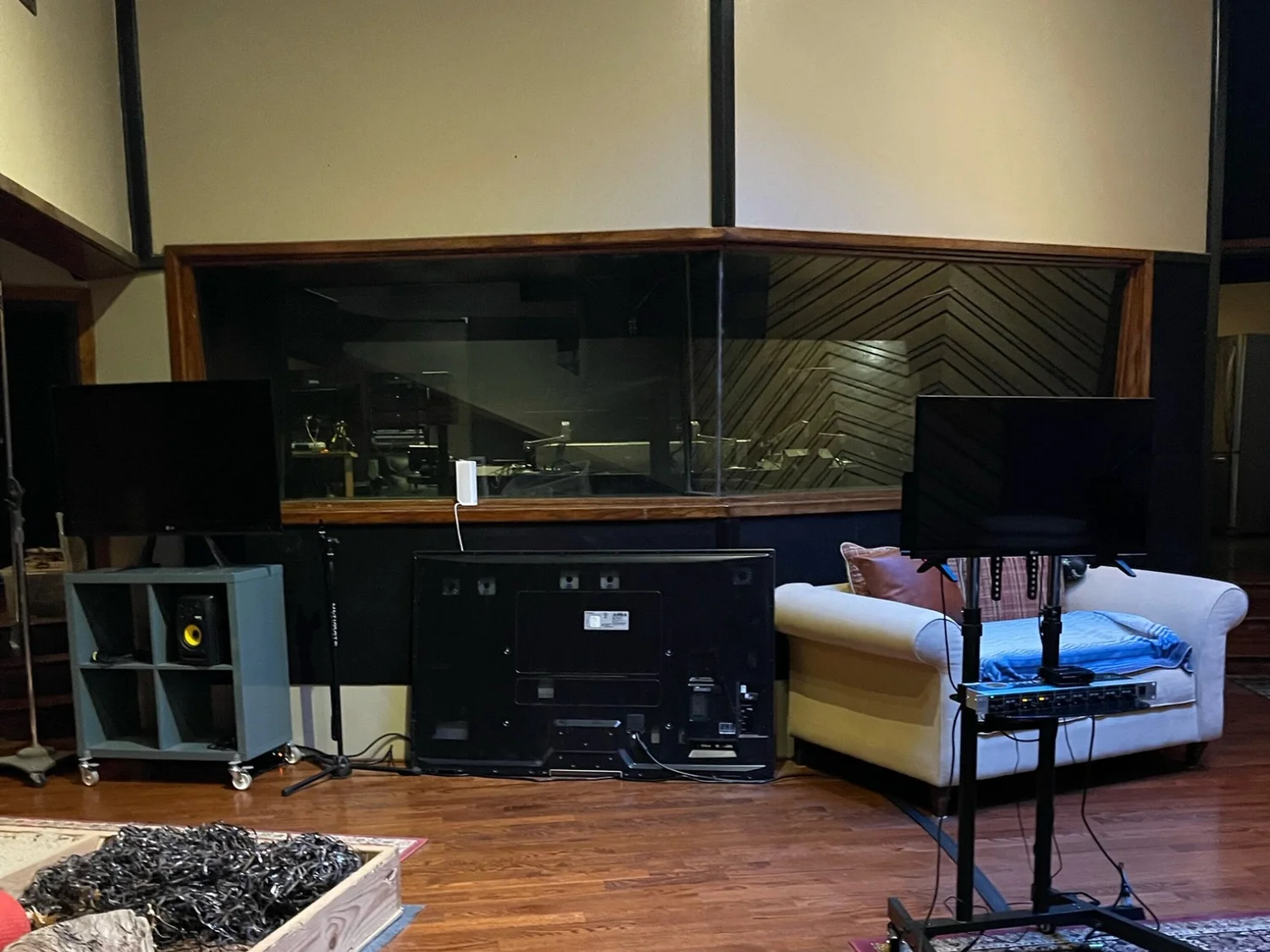 Professional recording or post-production facility photograph.