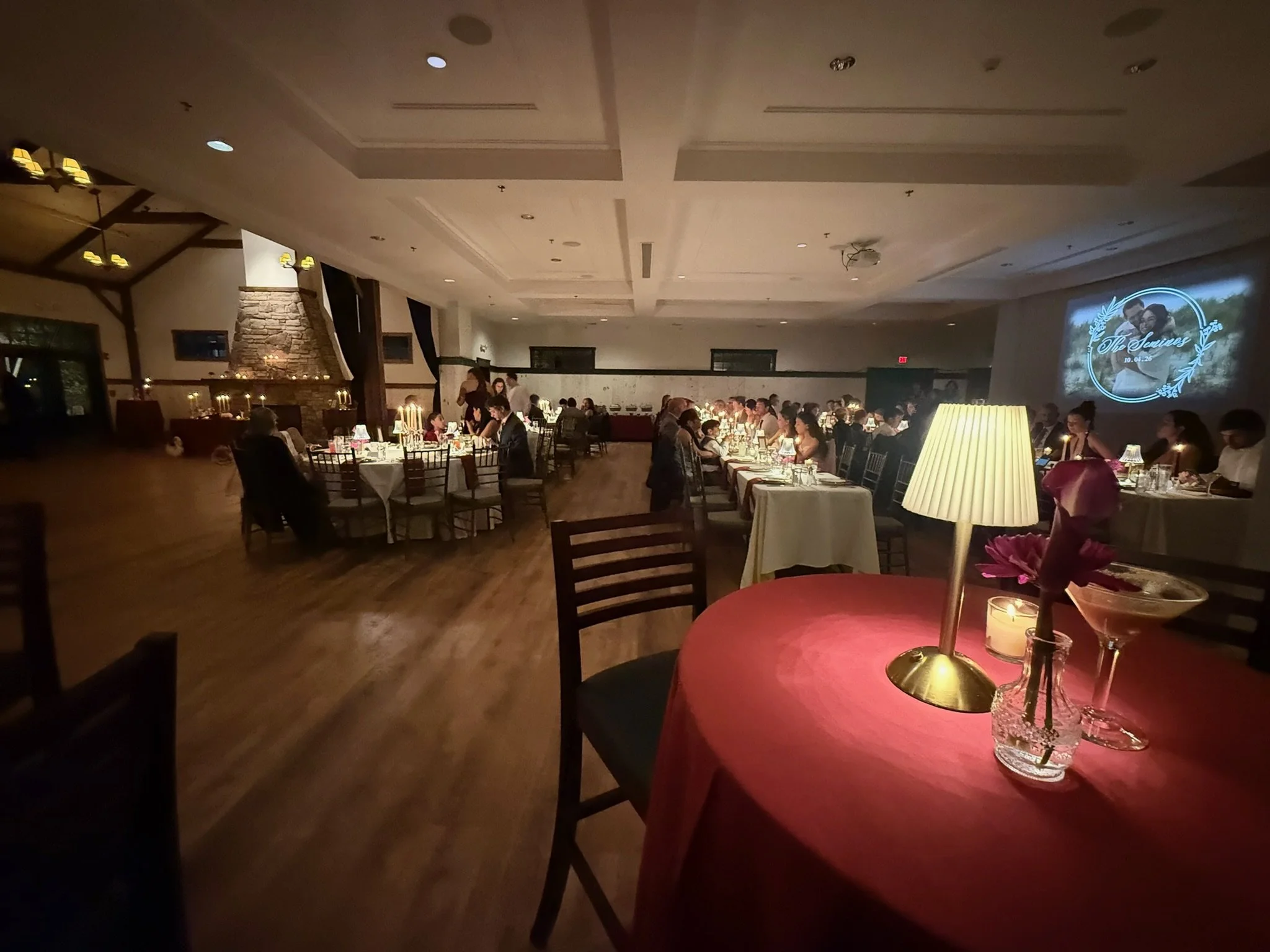 Guests gathered inside Barrington Hall