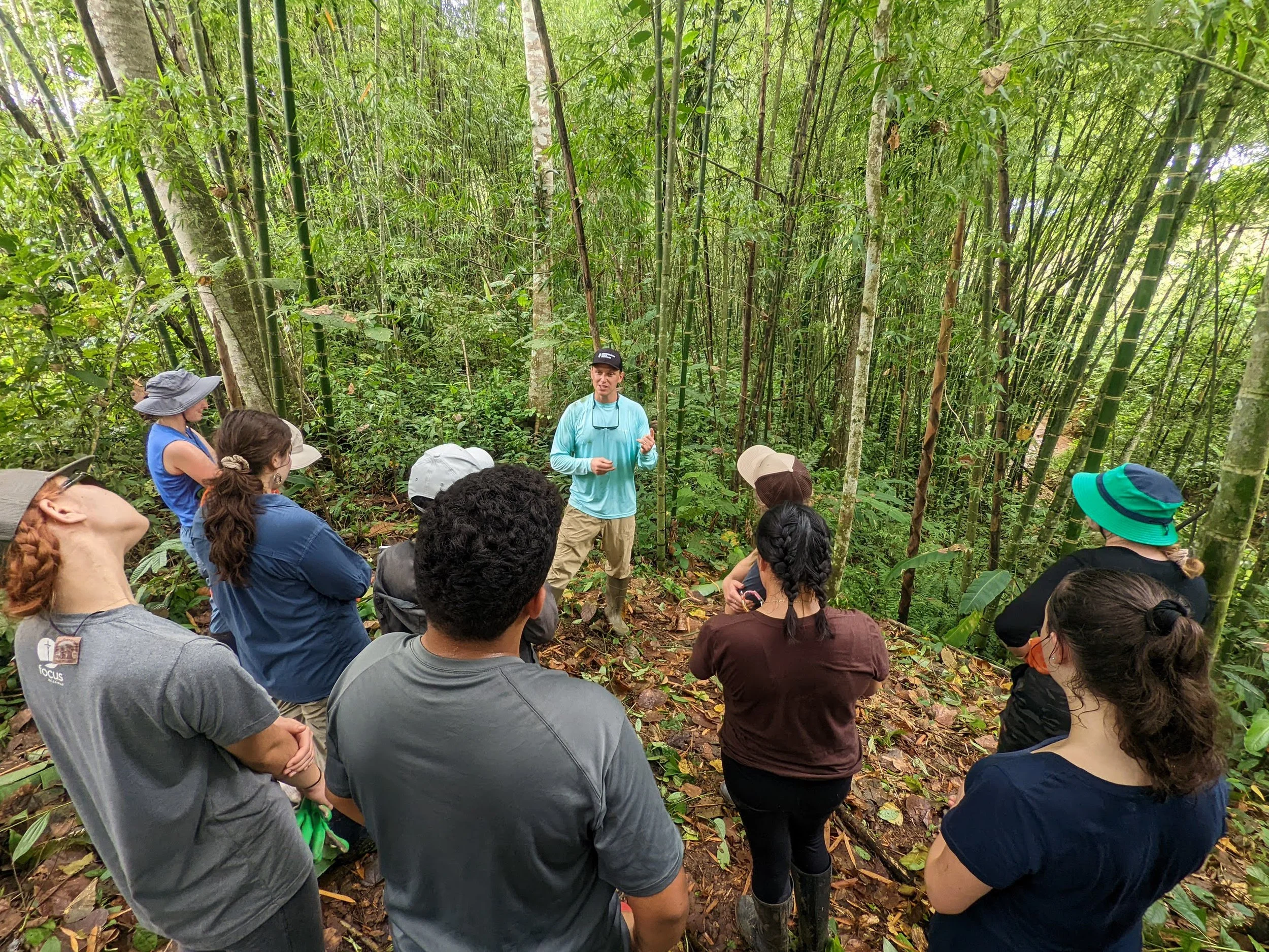 Regeneration Field Institute participants completing hands-on project work in coastal Ecuador.