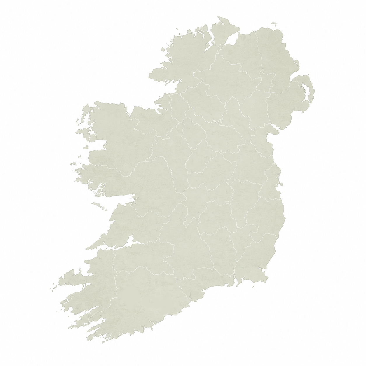 Map of Ireland with Blue Shoe Gallery marked in Cork