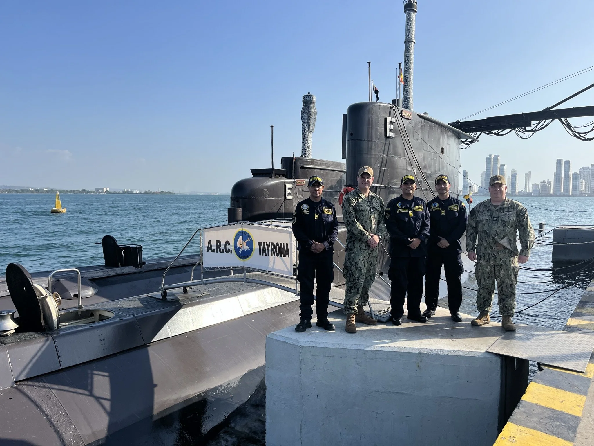 Fletcher with international submarine crew Cartagena