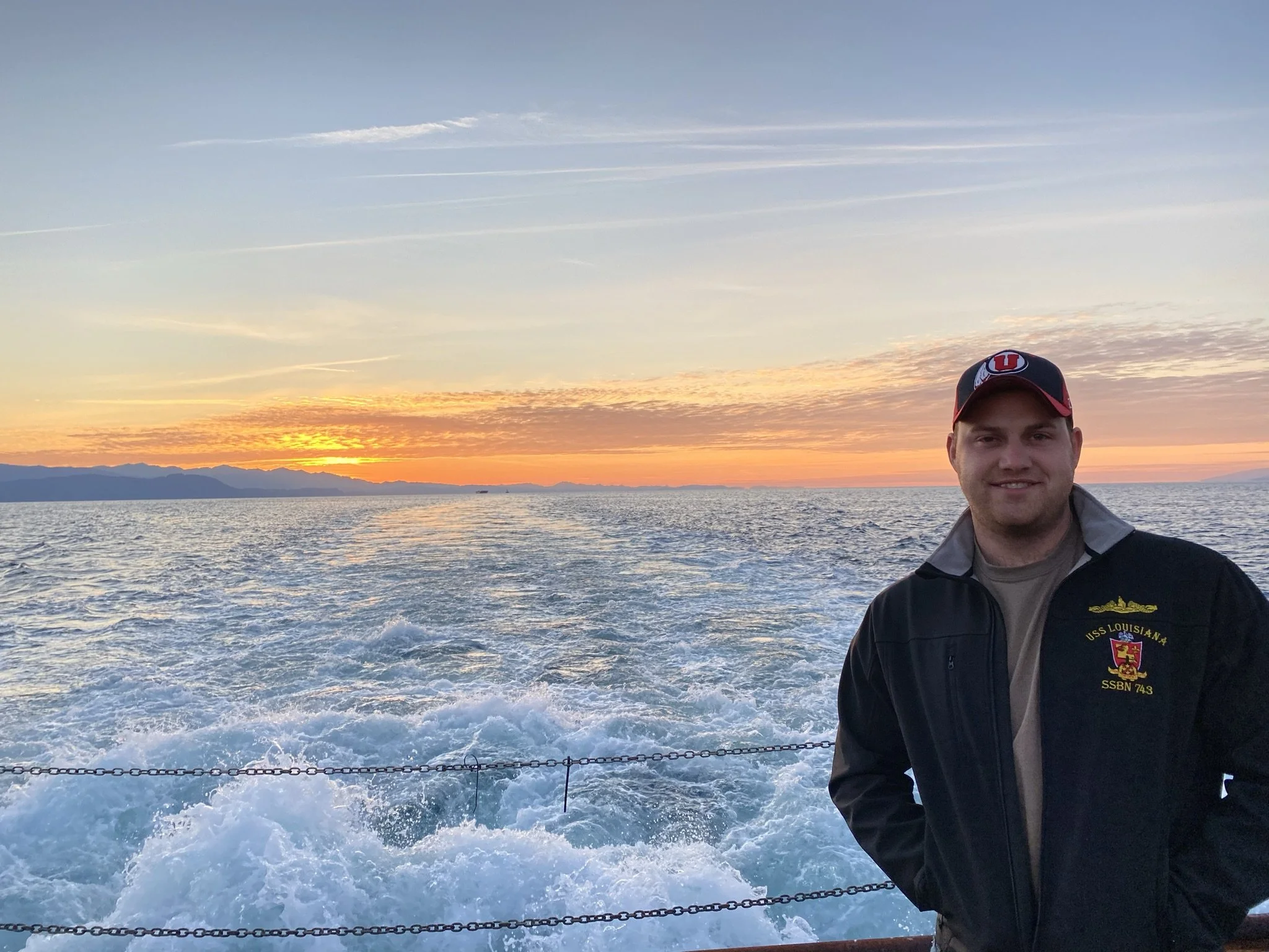 Fletcher USS Louisiana sunset